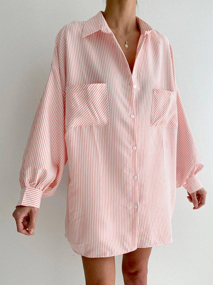 Nida - Loose Long Sleeve Dress Shirt