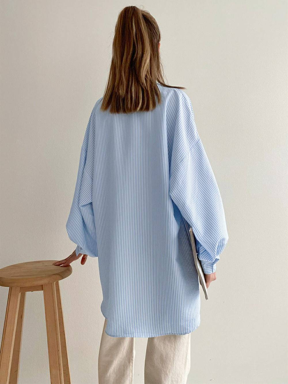 Nida - Loose Long Sleeve Dress Shirt