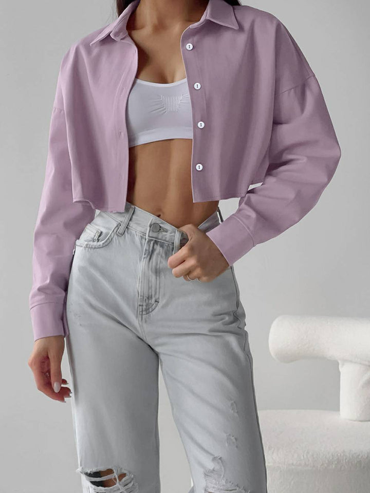 Nira  - Purple Single Breasted Lapel Shirt