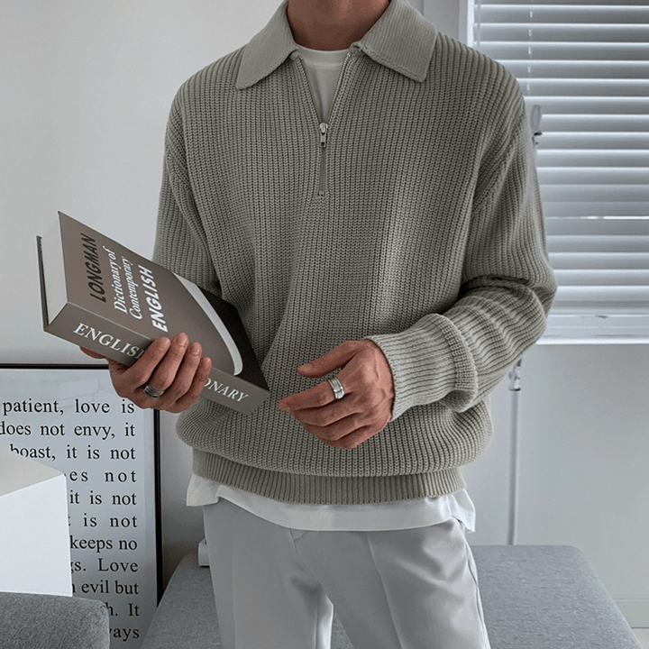 Fransico | Knitted jumper with half-zip collar™