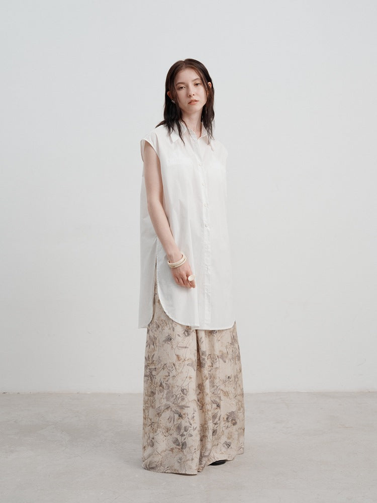 Moa - Chic Long Sleeveless Shirt