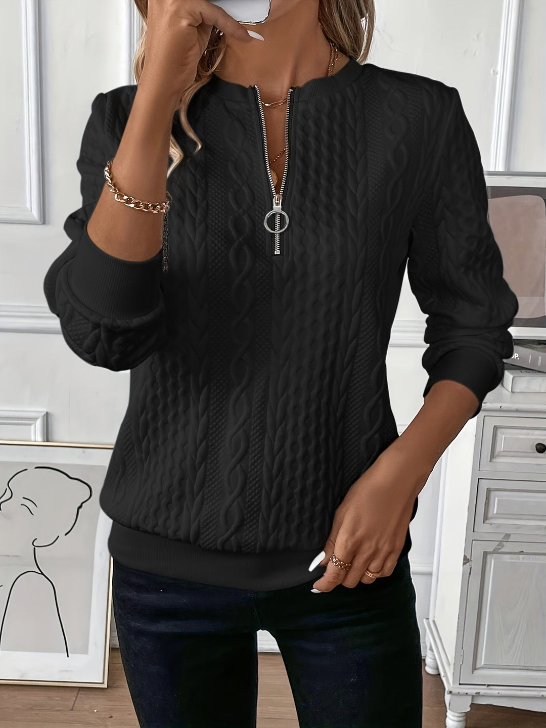 Iyah | Women's Elegant Knitted Zip-Up Sweater