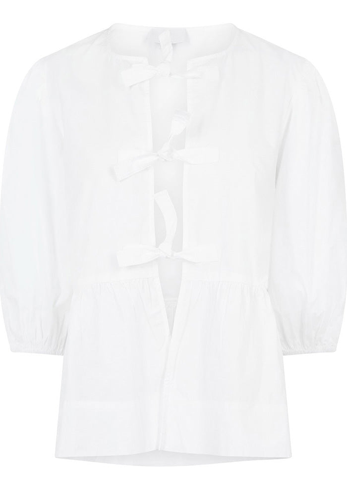 Cotton Poplin Peplum Blouse