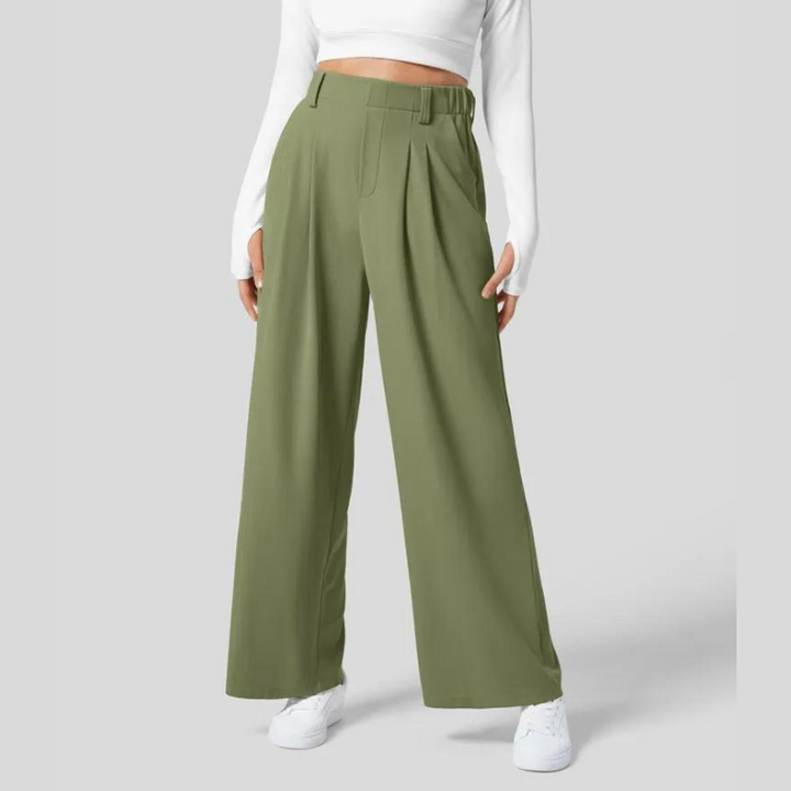 Lumin Flex™ | High-Waisted Waffle Trousers