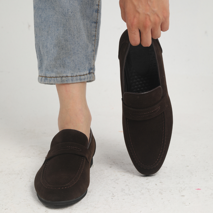 Monteclo - Grayson Suede Strap Loafers