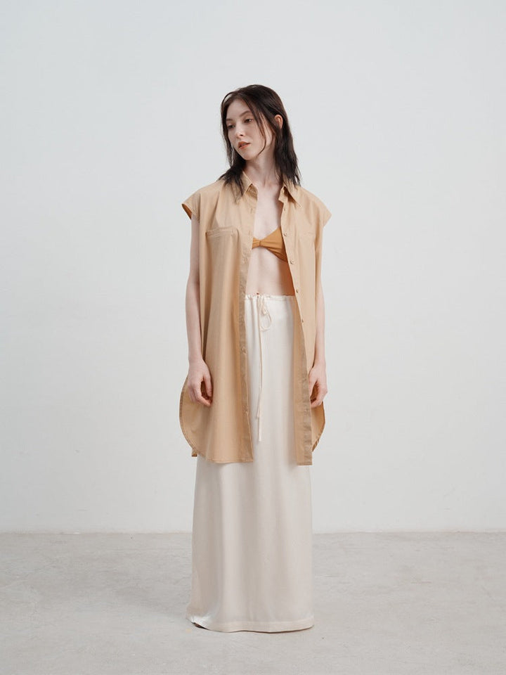 Moa - Chic Long Sleeveless Shirt