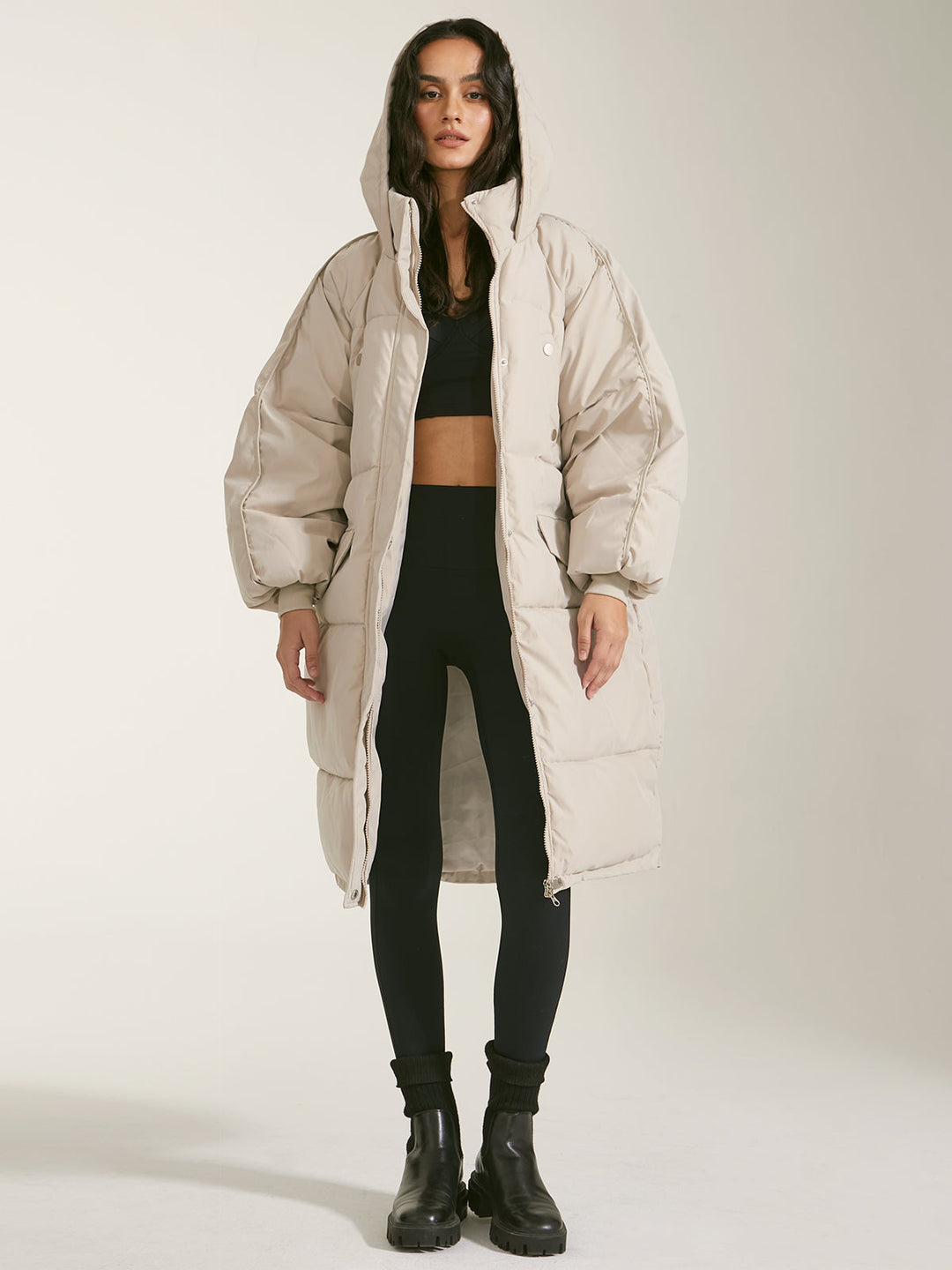 Monteclo - Piper Long Hooded Puffer Parka Coat