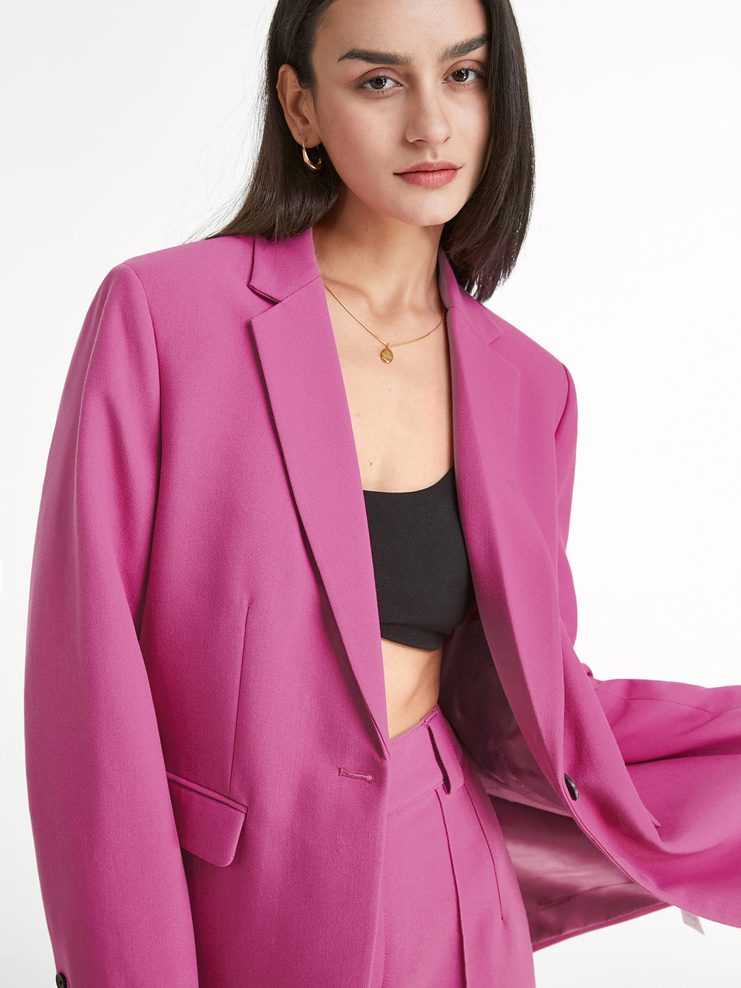 Monteclo - Aisha Solid Colored Essential Blazer