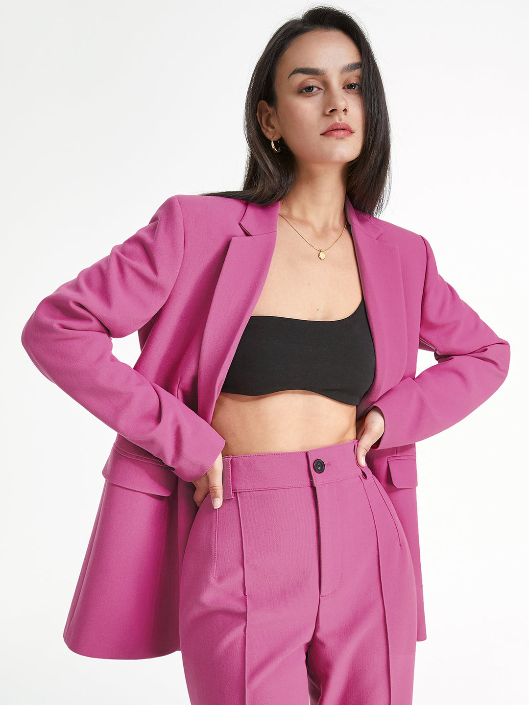 Monteclo - Aisha Solid Colored Essential Blazer