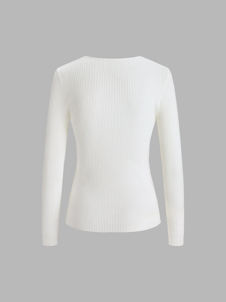 Monteclo - Kathryn Ribbed Pullover Sweater