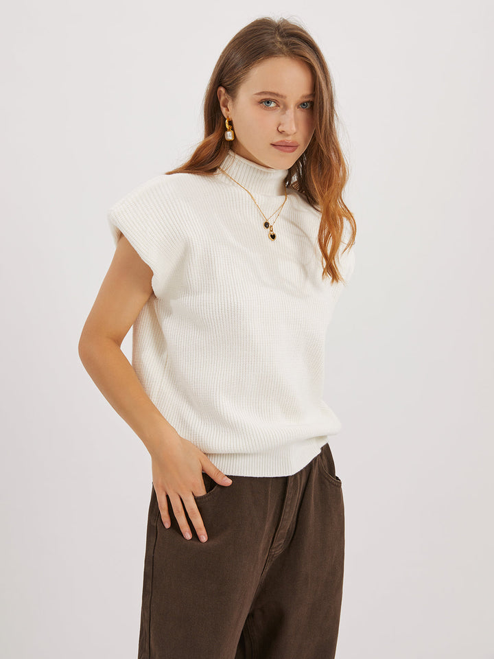 Monteclo - Camryn Snowflake Mock Neck Sweater Vest