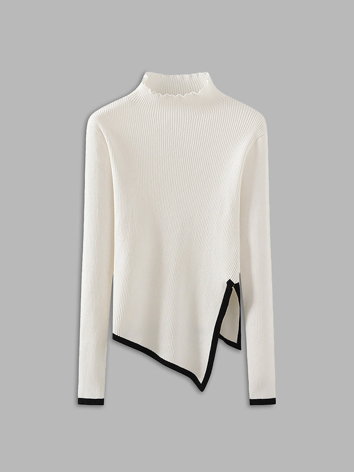 Monteclo - Maryam Trim Mock Neck Sweater