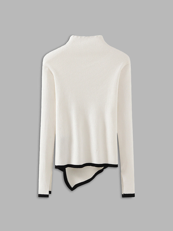 Monteclo - Maryam Trim Mock Neck Sweater