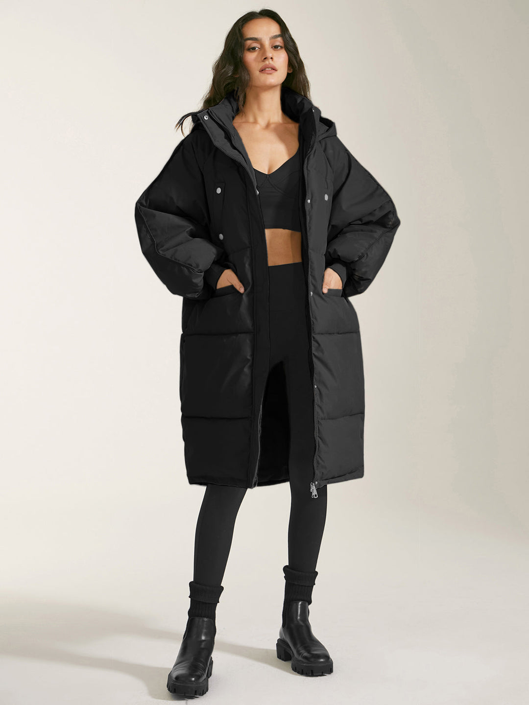 Monteclo - Piper Long Hooded Puffer Parka Coat