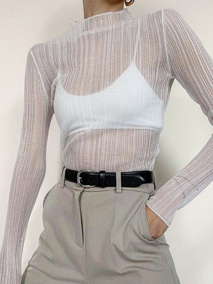 Monteclo - Aubree See Through Mesh Textured Shirt