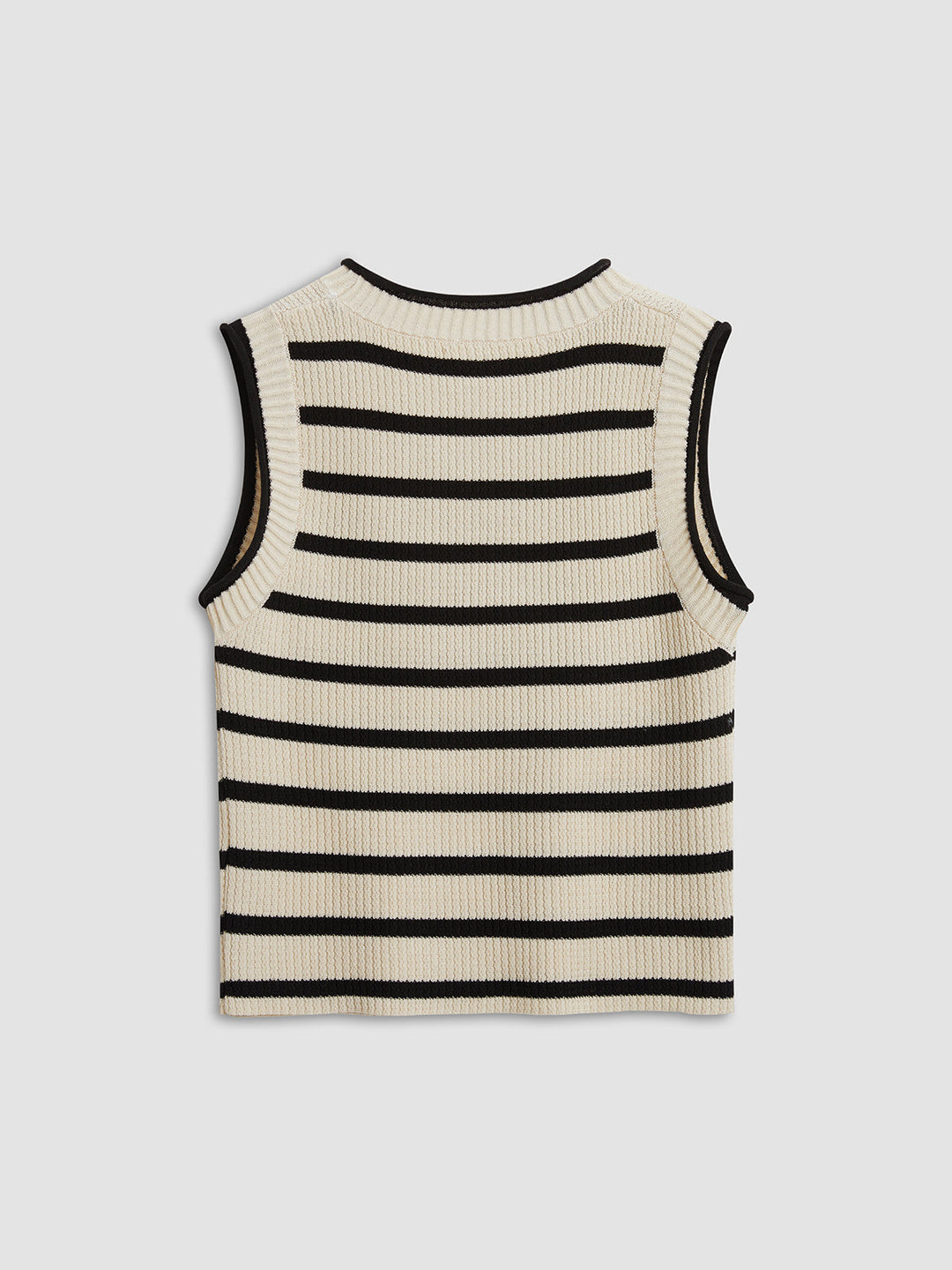 Monteclo - Adeline Leisure Stripe Knit Crop Top