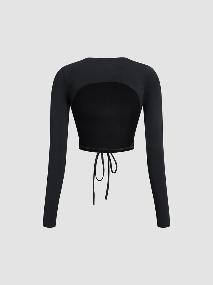 Monteclo - Catalina Open Back Long Sleeve Crop Shirt