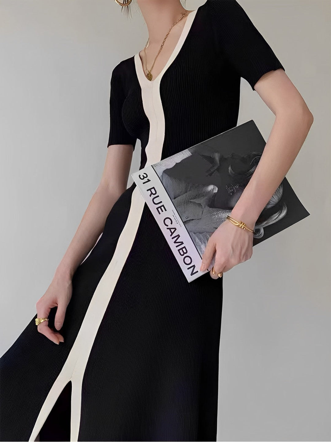 Monteclo - Contrast Midi Dress