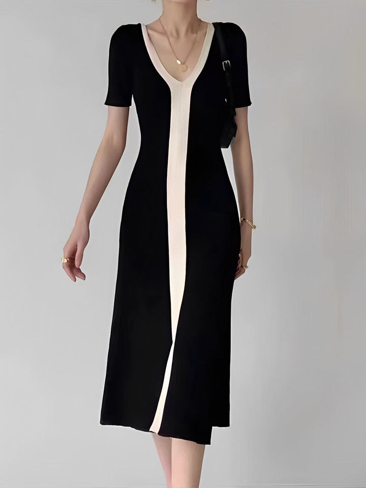 Monteclo - Contrast Midi Dress