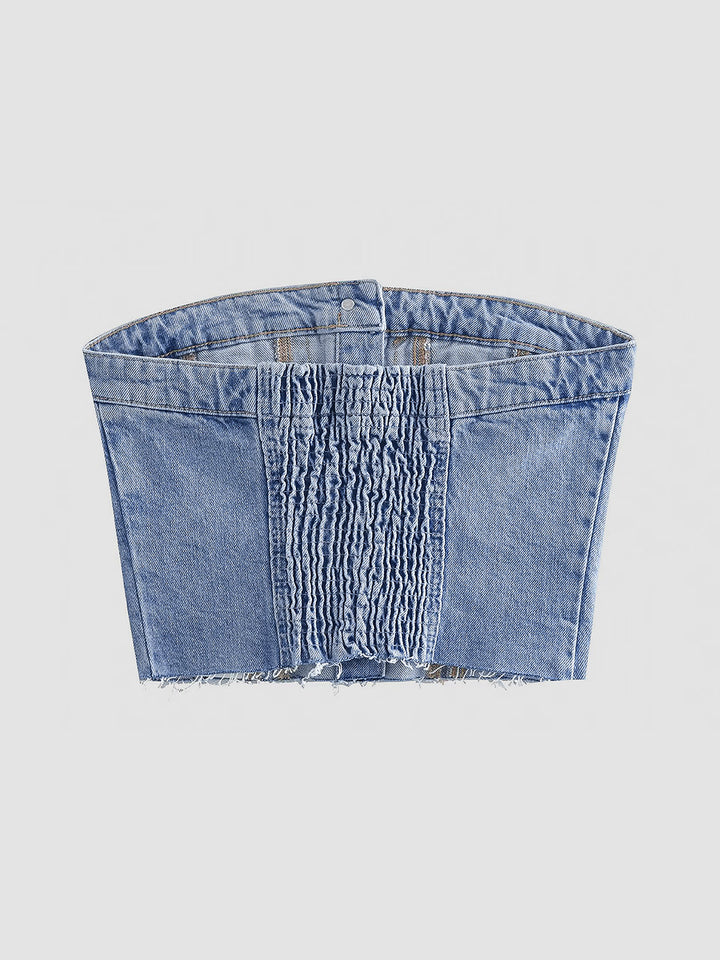 Monteclo - Simone Denim Strapless Tube Top