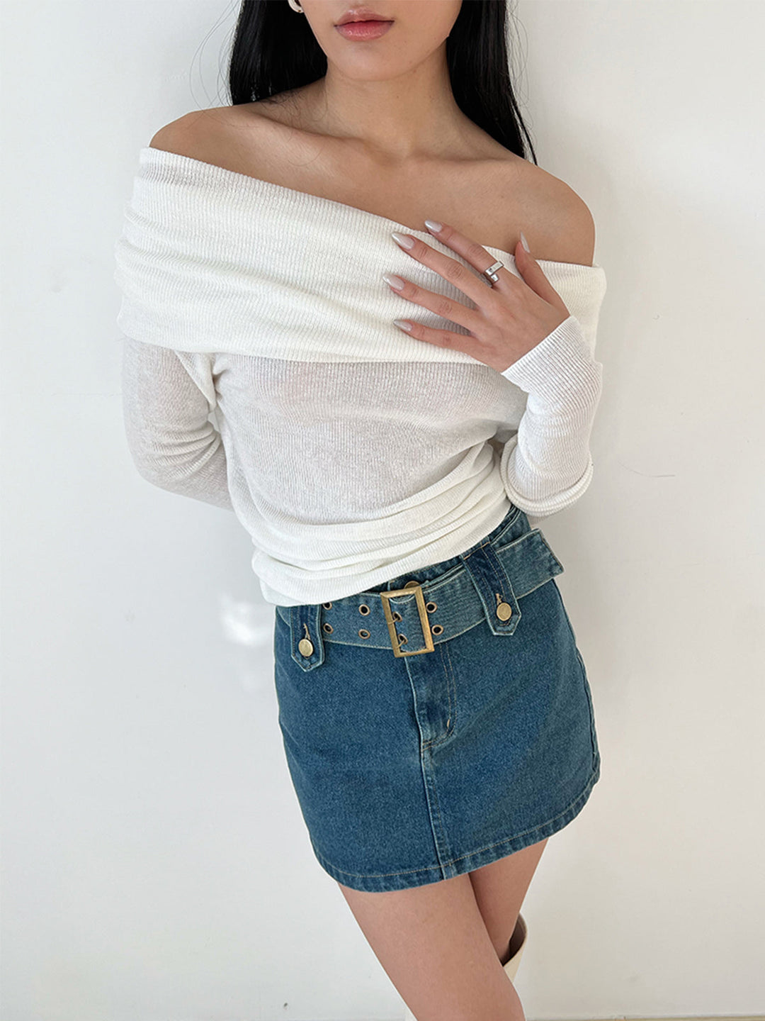 Monteclo - Ember Overfold Off-Shoulder Shirt