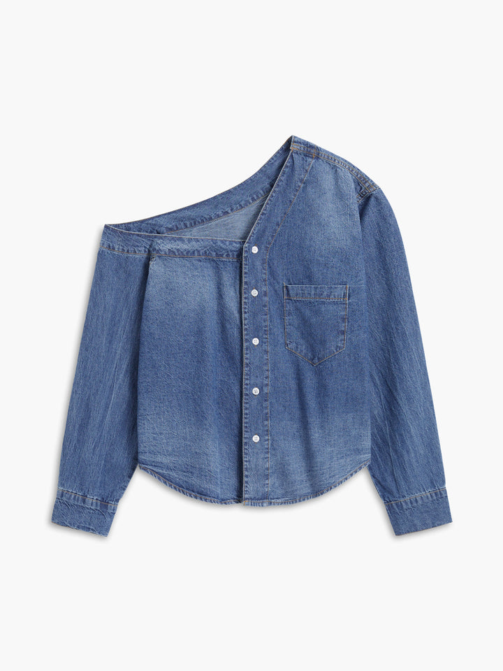 Monteclo -  Ramona Denim Crop Shirt