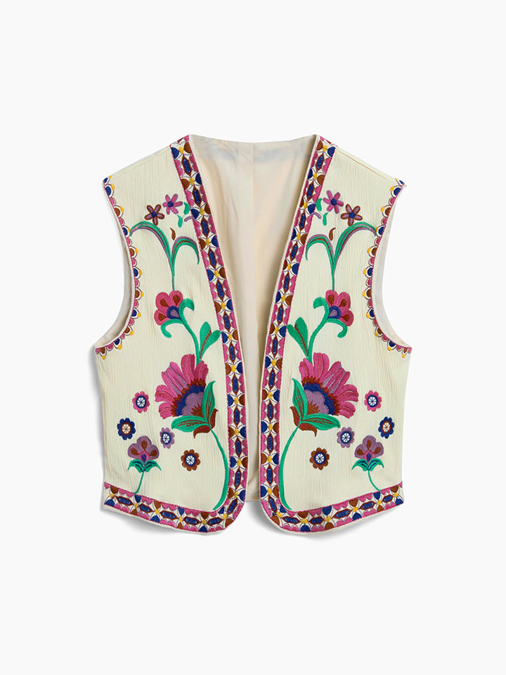 Monteclo - Emma Embroidered Floral Vest