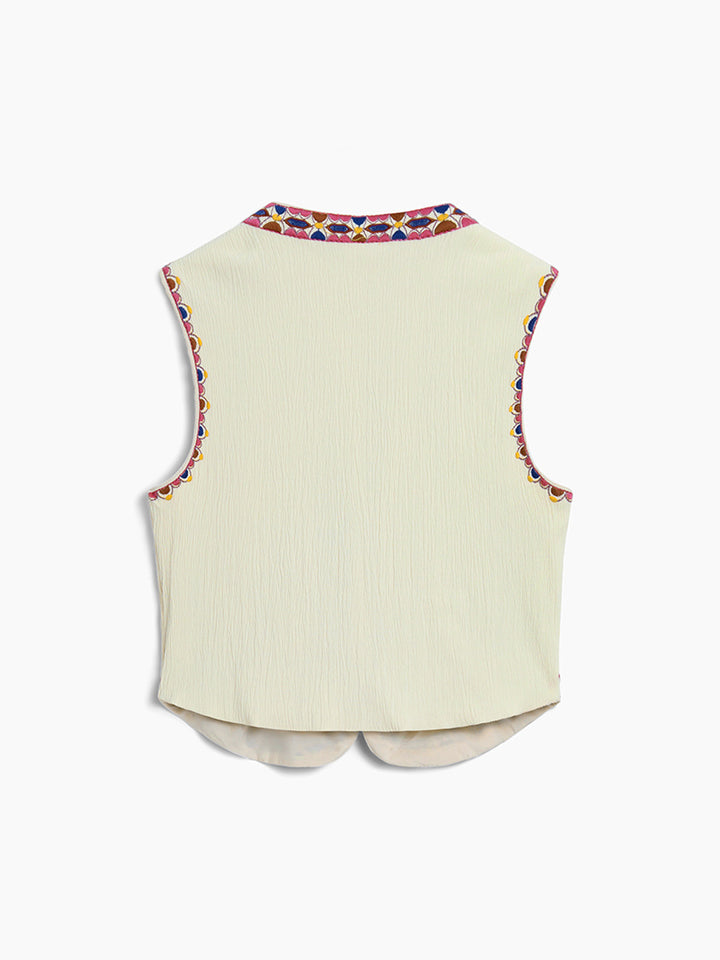 Monteclo - Emma Embroidered Floral Vest