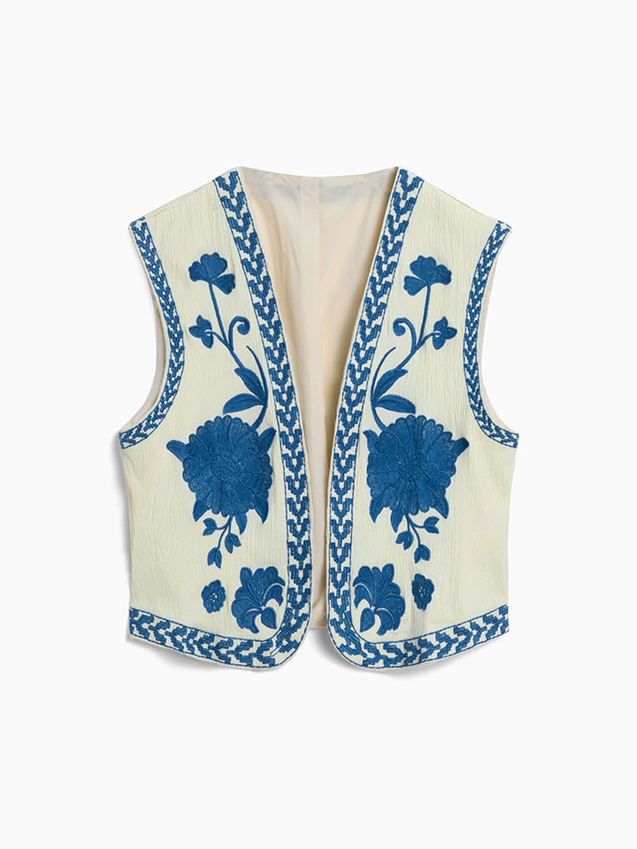 Monteclo - Emma Embroidered Floral Vest