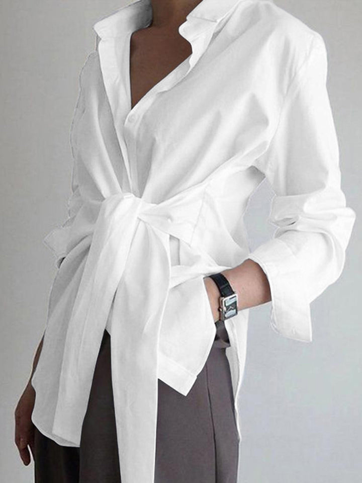 Monteclo - Elisa Button-Down Tied Long Shirt