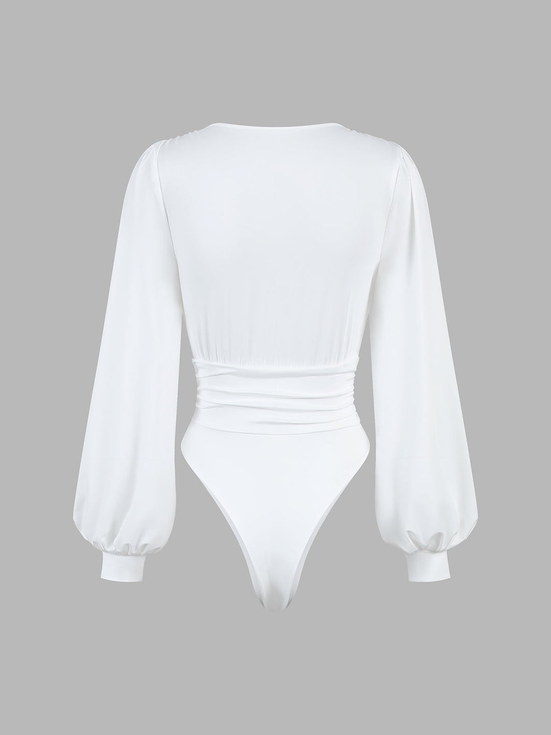 Monteclo - Athena Lantern Sleeve Ruched Bodysuit