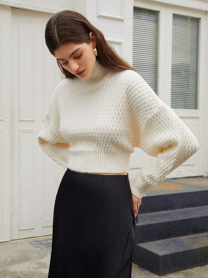 Monteclo - Aliza Tie Back Mock Neck Sweater