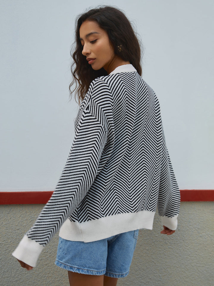 Monteclo - Amaya Oversized Herringbone Cardigan