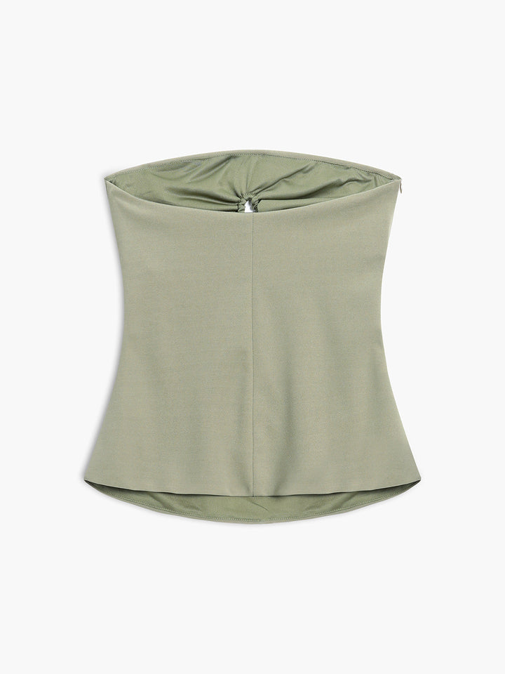 Monteclo - Ariyah U-Ring Cutout Zippered Tube Top