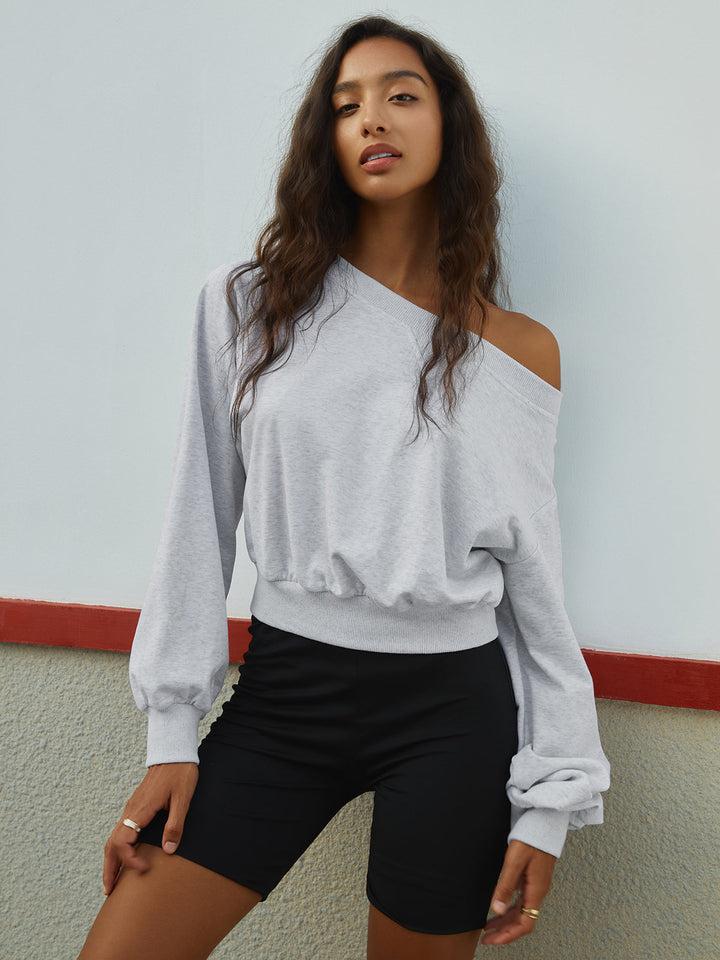 Monteclo -  Ashlyn Off Shoulder Sweatshirt