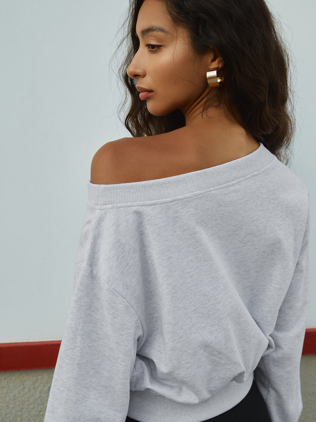 Monteclo -  Ashlyn Off Shoulder Sweatshirt