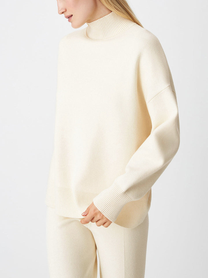 Monteclo - Annie Quiet Luxury Oversized Mock Neck Knit Top