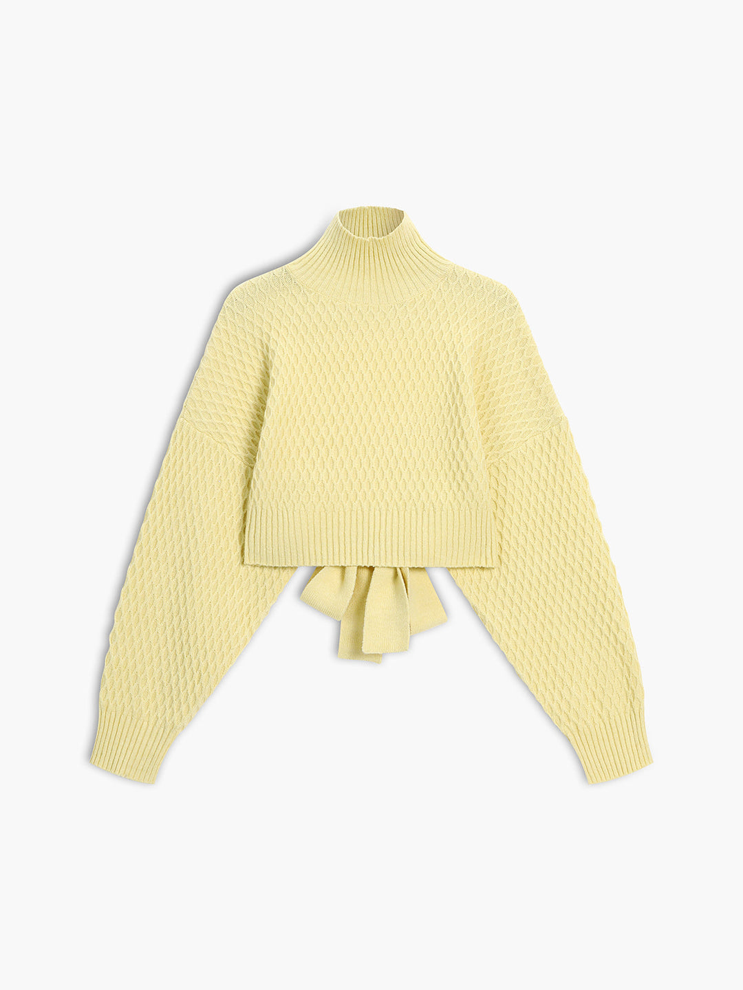 Monteclo - Aliza Tie Back Mock Neck Sweater