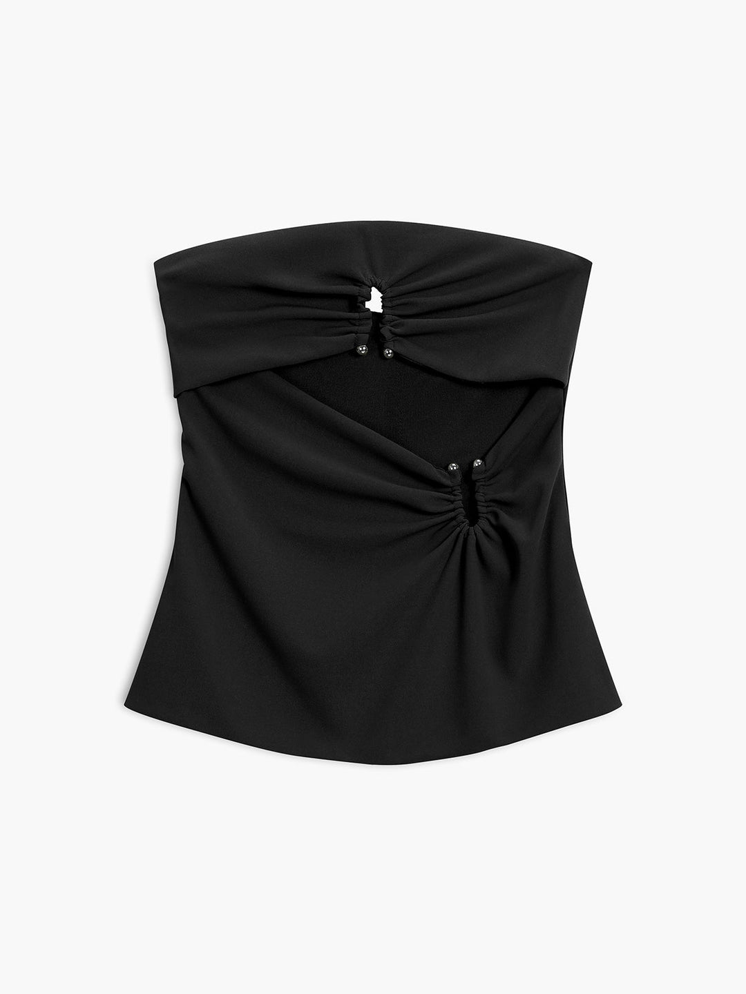 Monteclo - Ariyah U-Ring Cutout Zippered Tube Top