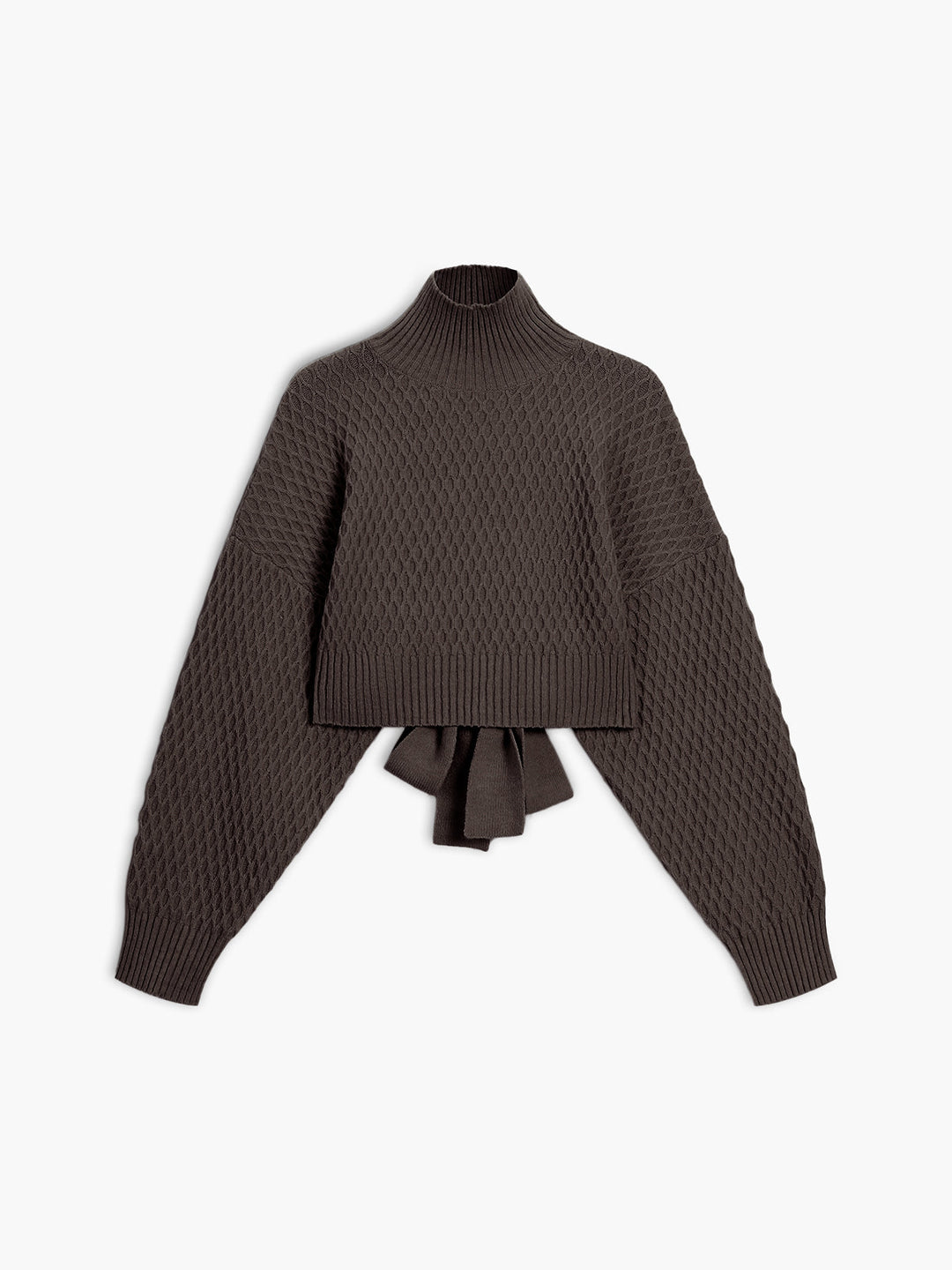 Monteclo - Aliza Tie Back Mock Neck Sweater