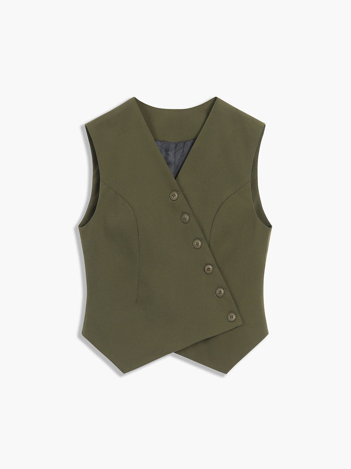 Monteclo - Josie Made For You Asymmetric Buttoned Vest