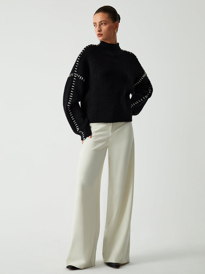 Monteclo - Harlow Shift The Focus Oversized Mock Neck Sweater