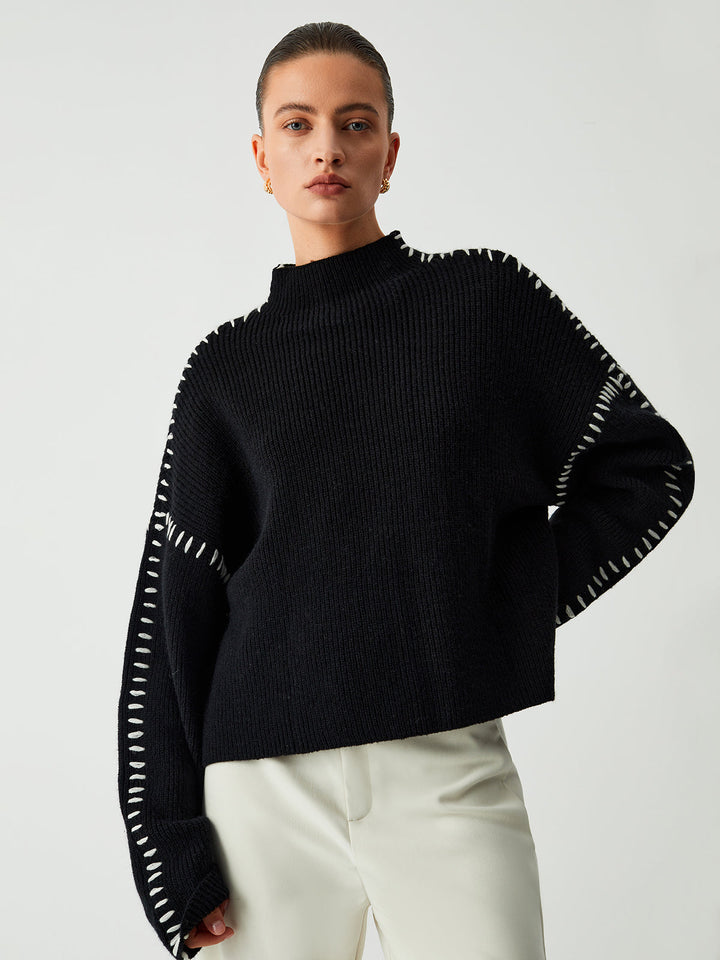 Monteclo - Harlow Shift The Focus Oversized Mock Neck Sweater