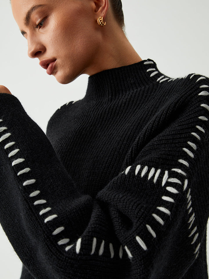 Monteclo - Harlow Shift The Focus Oversized Mock Neck Sweater