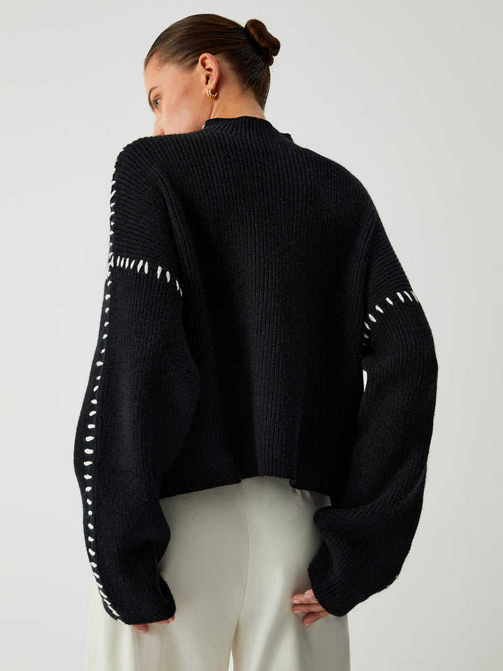 Monteclo - Harlow Shift The Focus Oversized Mock Neck Sweater