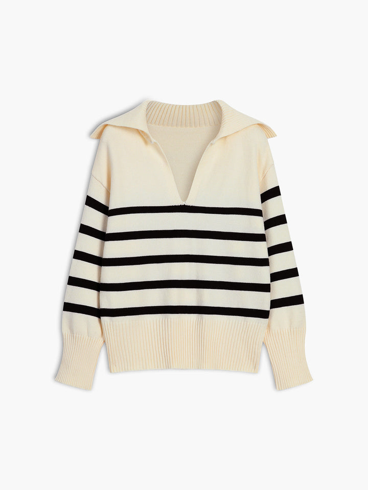 Monteclo - Elena In Heaven Stripe Collared Sweater