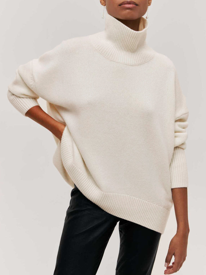 Monteclo - Sapphire Cloudless Sky Turtleneck Oversized Sweater