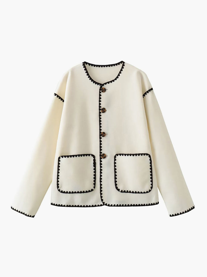 Monteclo - Camila Essential Contrast Trim Coat