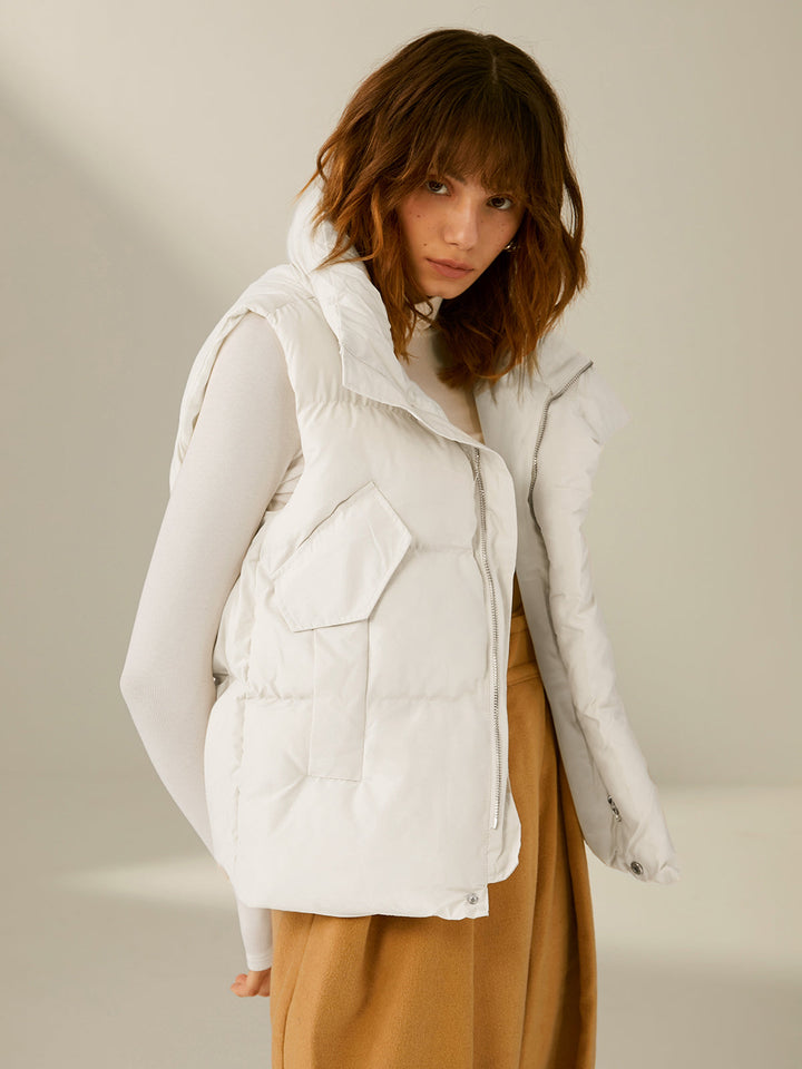 Monteclo - Blakely Oversized Funnel Neck Puffer Vest