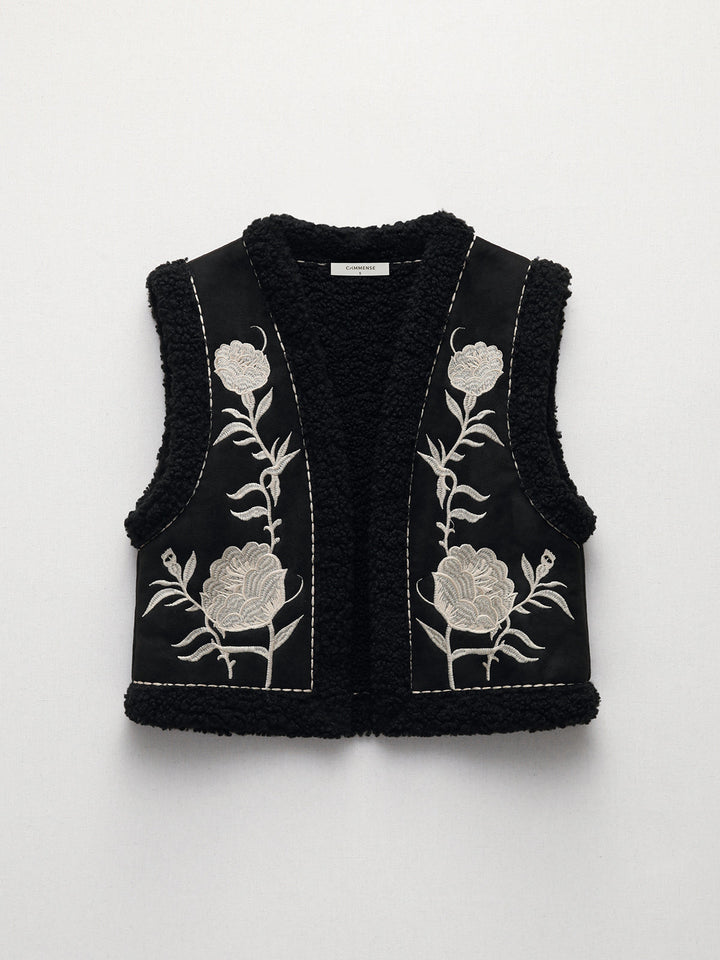 Monteclo - Gianna Embroidered Floral Vest